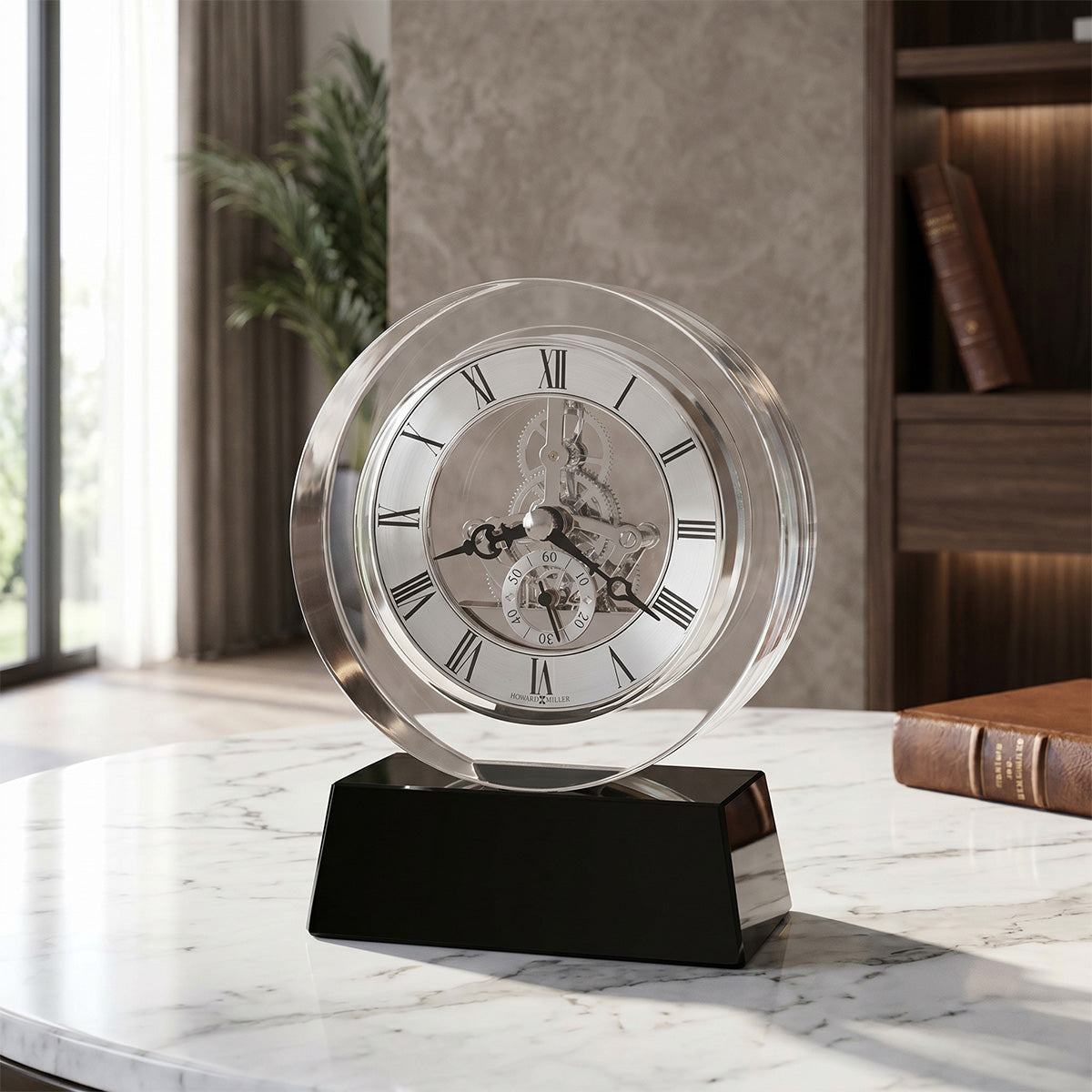 Clear Crystal Skeleton Desk Clock