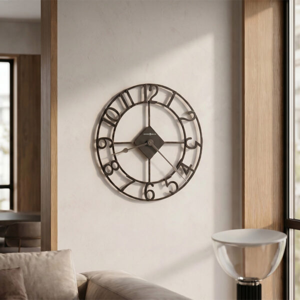 Charcoal Open-Frame Wall Clock