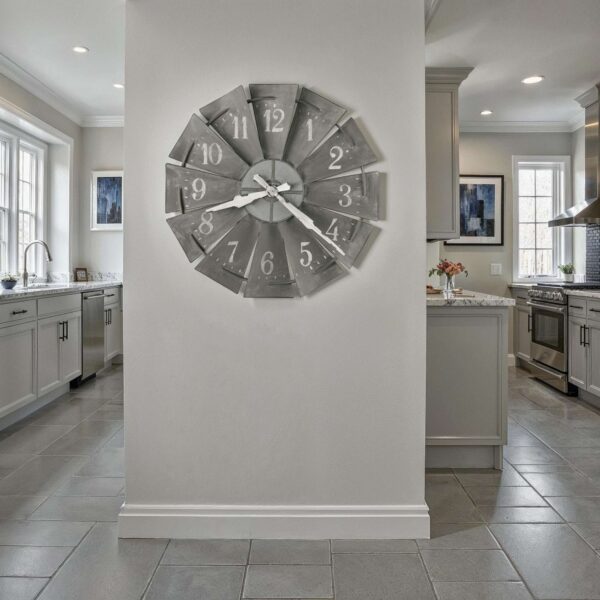 Rustic Windmill Wall Clock