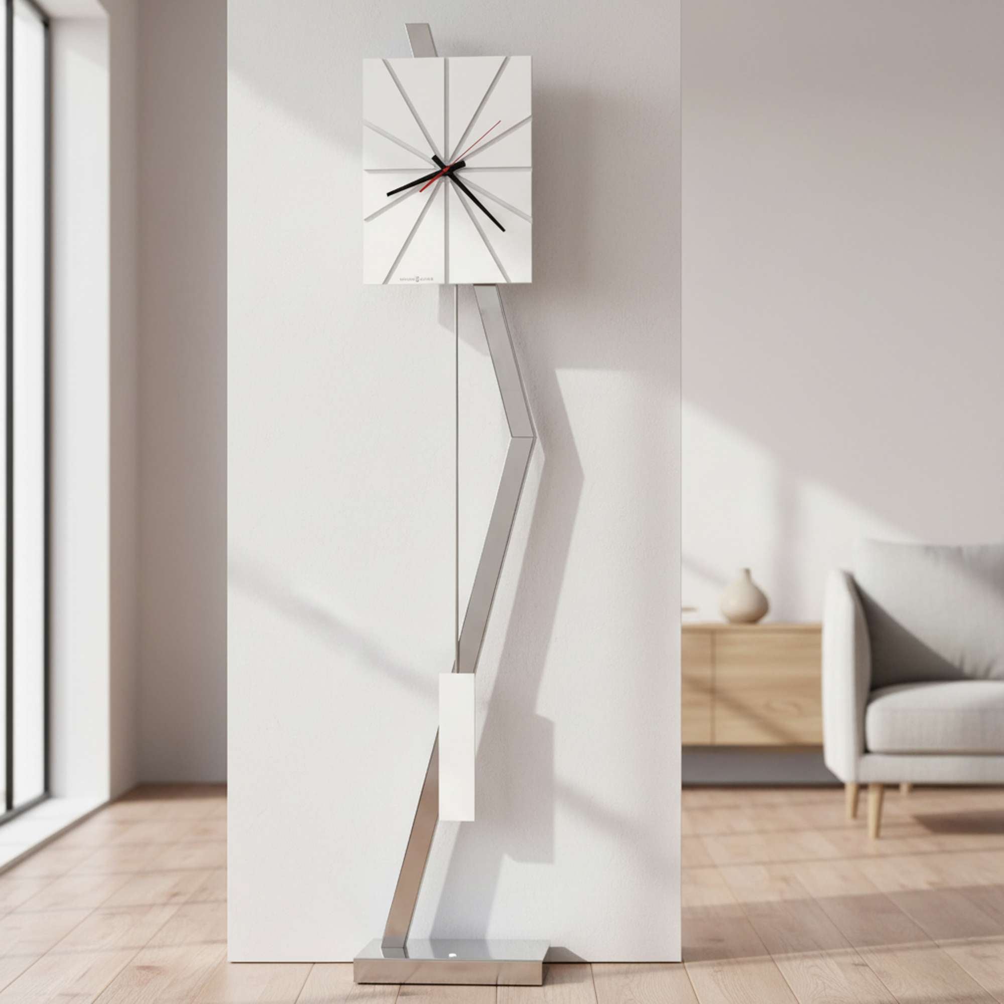 White Sunbeam Floor Clock
