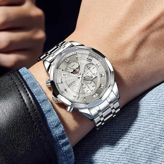 Men's Stainless Steel Waterproof Dress Watch